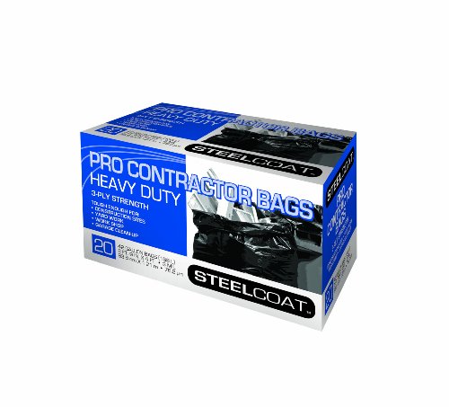 Petoskey Plastics 94105 Steelcoat Heavy Duty Pro Contractor Trash Bags 42-gallon Black 20-pack