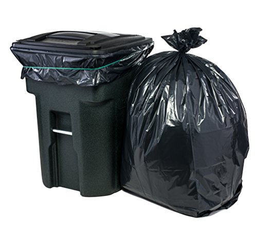 Plasticplace 95 Gal Trash Bags Black 2 Mil 61x68 25 Bags Per Case