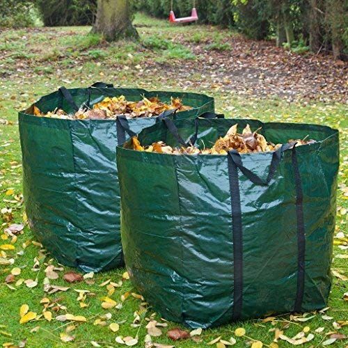 LIVIVO Fineway 2 X Heavy Duty Garden Refuse Bag Waste Refuse Rubbish Grass Sack Showerproof Reusable Large Sack Safe Moving with Minimum Mess