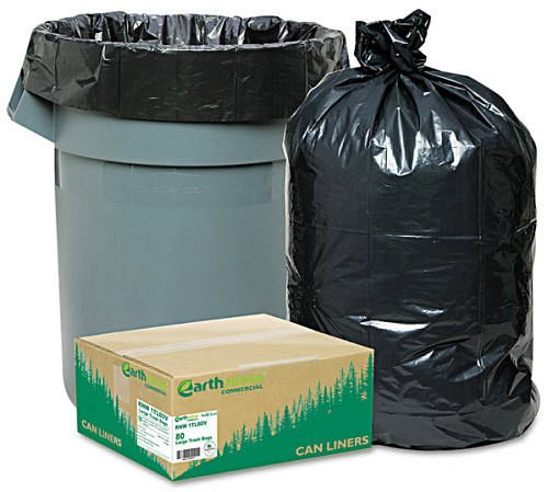 80 Large 33 Gallon Commercial Trash Can Bags Heavy Garbage Duty Yard Earthsense