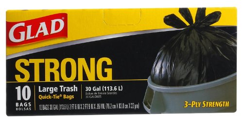 Glad Outdoor Quick-tie Trash Bags Large 30 Gallon 10 Bags Box pack Of 4 40 Total