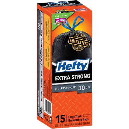 Hefty Cinchsak Draw String 30 Gallon Outdoor Large Trash Bags  Waste Bags 15 Count