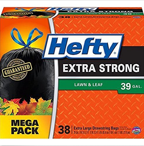 Hefty Drawstring Extra-large Extra Strong Bags To Help Tackle Yard Clean Up Lawn And Leaf Trash Bags 39-gallon