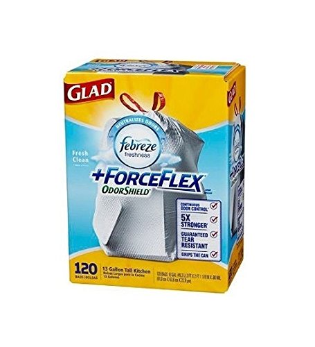 Doaaler(tm) Glad 13 Gal Forceflex Febreze Odorshield Tall Kitchen Drawstring Trash Bags