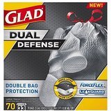 Glad 33 Gal Fits Outdoor Cans Forceflex Extra Strong Drawstring Trash Bags 70 Ct New