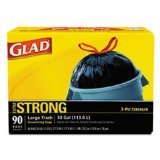 Glad 70313 Drawstring Outdoor 30-gallon Trash Bags 11 Mil 30 X 33 Black pack Of 90