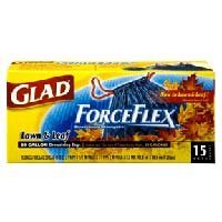 Glade Forceflex Drawstring Lawn And Leaf Trash Bags, 15 Count