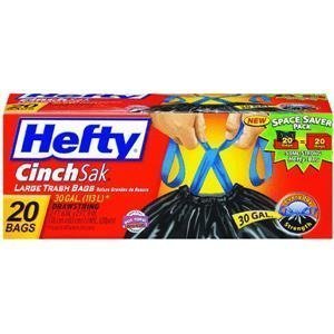 Hefty Cinch Sak 30 Gal. Large Trash Bags With Drawstring 20 Ct By Reynolds Consumer Products