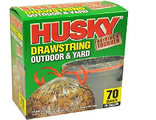 Husky 1mil Outdoor And Yard Trash Drawstring Bags 39 Gallon Capacity 70 Bags