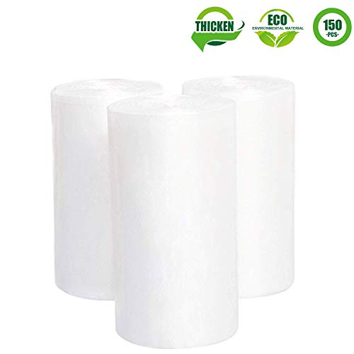 12 Gallon Clear Garbage Bags Aijoso Small Trash Bags 45-Liter Durable Disposable Trash Wastebasket Bags Can Liners for Office Home Waste Bin Bathroom Kitchen Clear 150 Counts 3 Rolls