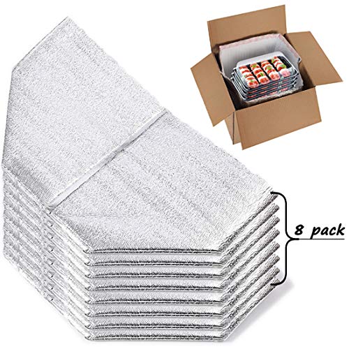 SUNiYA reusable Insulation bags Thermal Box Liners 13 x 85 x 12 Metalized Box Liners 8 PCS for Lunch box shopping bag insulation lining waterproof insulation package