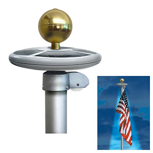 20-led Solar Powered Garden Decor Light Top Flag Pole Flagpole Landscape Light