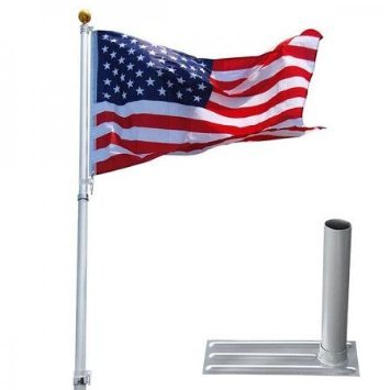NEW LEAF 20 ft Aluminum Telescoping Flagpole Kit with Tire anchor stand for tailgaiting