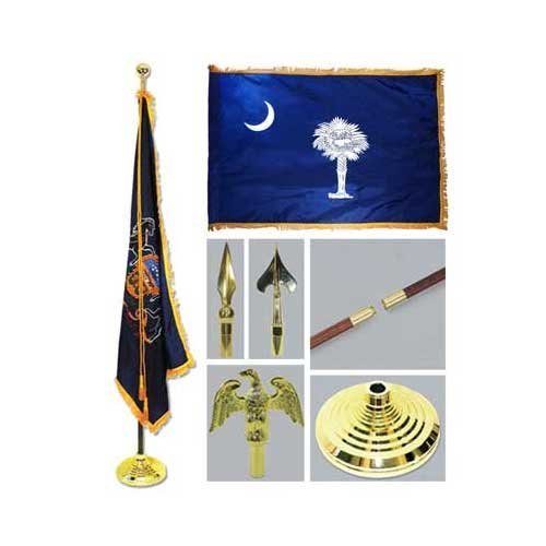 South Carolina 3ft x 5ft Flag Flagpole Base and Tassel