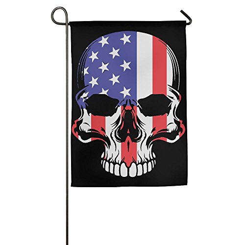 LLiYing-D American Flag Skull Custom Decorative Flag