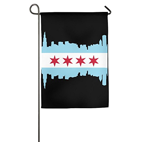 WWTBBJ-B Chicago Flag With Buildings Skyline Custom Decorative Flag For Present