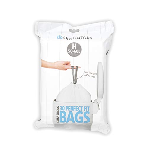 Brabantia Dispenser Bin Liners  Trash Bags SizeCode H 50-60 Litre 30 Bags 375705
