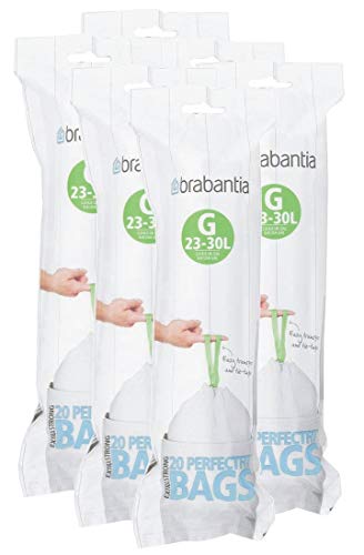 Brabantia PerfectFit G 30 Liter Bin Liners ~ 20 Ct Bags Pack of 6