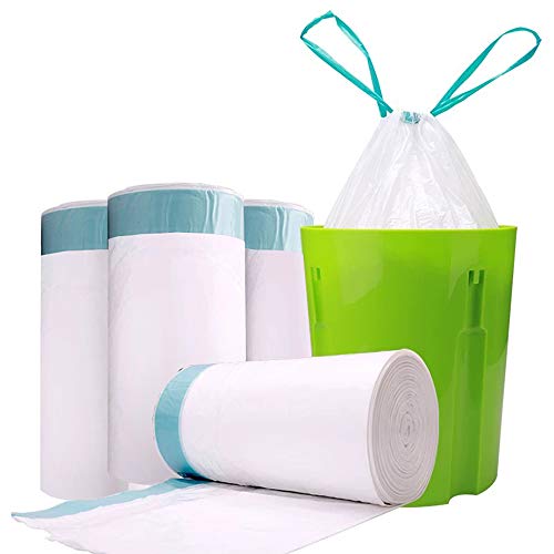 WanJiaXinHui 8 Gallon Medium Drawstring Trash BagsStrong Garbage Bags for Kitchen Bath Bedroom Car Trash Can Office Waste Bin Liners UnscentedWhite60 Count 8 Gallon 