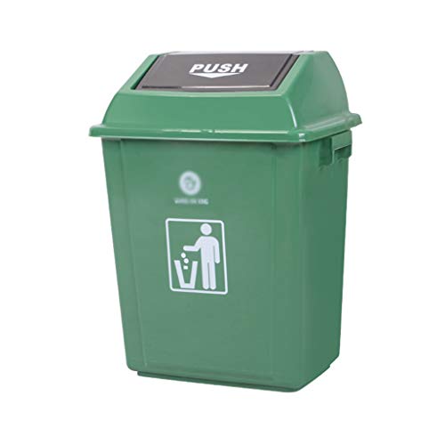 LXF Outdoor Waste Bins Swing Box Home Garden Kitchen Garbage Recycling Plastic Trash Black Wheelie bin Color  Green Size  42L