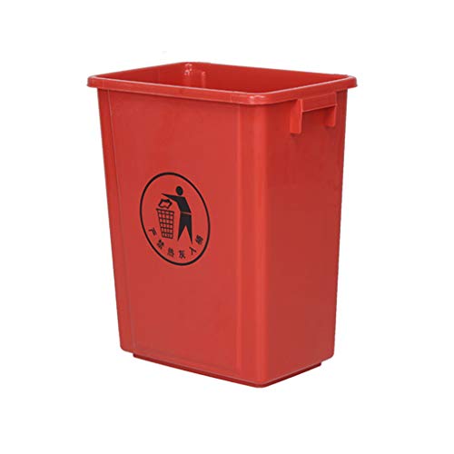 WQEYMX Outdoor Trash can Outdoor Plastic Waste bin Trash can Trash can Heavy Duty Trash can 40L Wheeled Trash can Color  Red