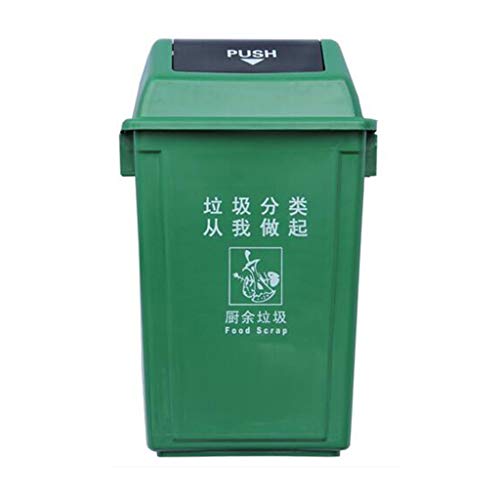 WQEYMX Outdoor Trash can Plastic Trash can 20L  40L  60L Classified Trash can Wheeled Trash can Color  Green Size  423160CM