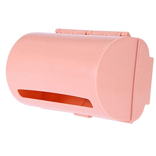 Wall Mount Carrier Bag Dispenser Back Adhesive Trash Garbage Plastic Bag Storage Box Organizer Recycling Grocery Pocket ContainersPink