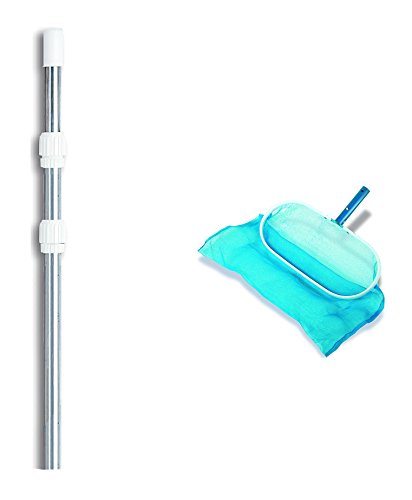 Hydrotools 8033 Swimming Pool Deep Rake Leaf Debris Bag w 4-12 Telescopic Pole