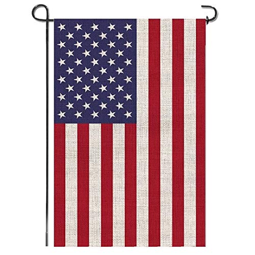 Mogarden American Garden Flag Double Sided 125 x 18 Inches Weatherproof Heavy Burlap USA Yard Flag