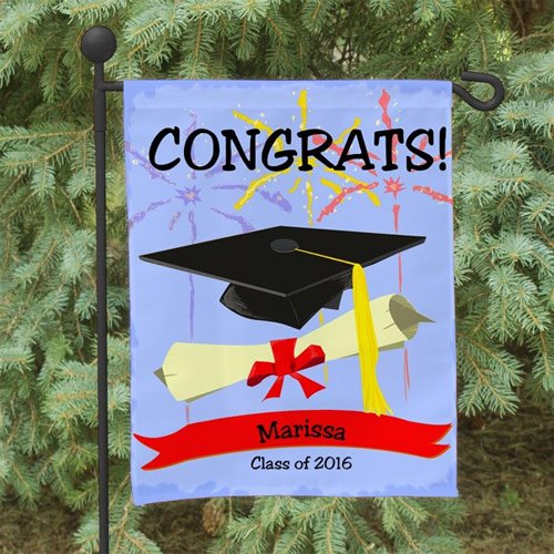 Graduation Congrats Personalized Double Sided Garden Flag