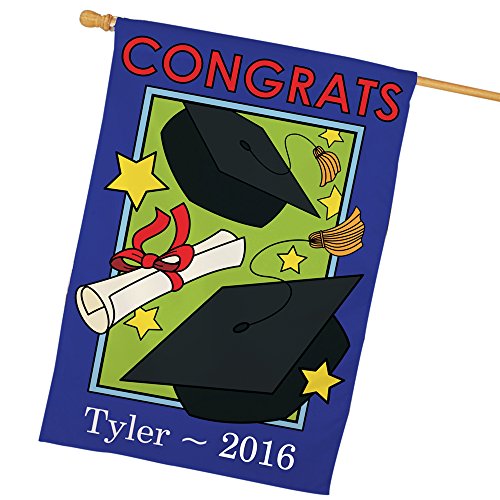 Graduation Personalized House Flag, All-weather, 29"w X 43"h