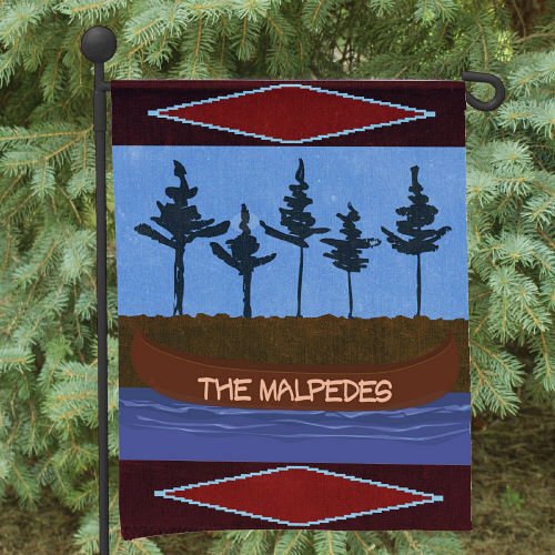 Personalized Canoe Welcome Double Sided Garden Flag