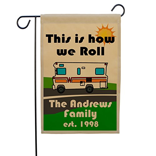 This is How We Roll Personalized Motorhome Campsite Flag Customize Your Way White Motorhome