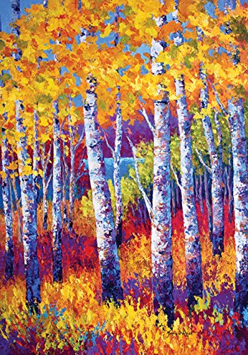 Toland - Blissful Birches - Decorative Colorful Multicolor Tree Autumn Fall Usa-produced House Flag