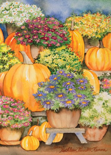 Toland Home Garden Pumpkins And Mums 125 X 18-inch Decorative Usa-produced Garden Flag