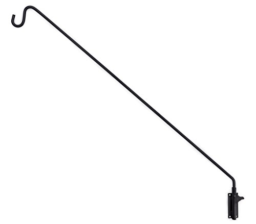 Graybunny Gb-6833 Heavy Duty Extended Reach Wall Mounted Deck Hook  Wall Pole 49 Inch Black Wall Bracket For