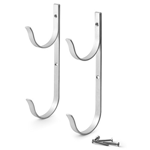 Pool Pole Hanger Premium 2pc Aluminium Holder Set By Aquatix Pro Ideal Hooks For Telescopic Poles Skimmers