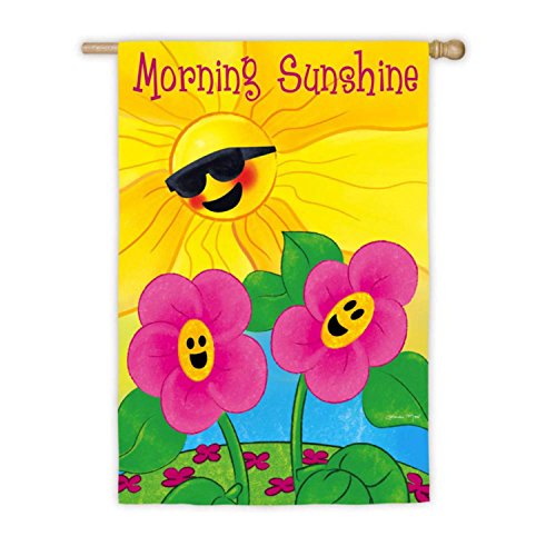 Cheery Spring Garden Morning Sunshine Decorative Outdoor Flag 43 x 29