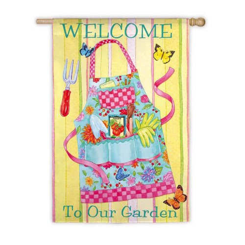 Welcome to Our Garden Apron Decorative Outdoor Flag 43 x 29