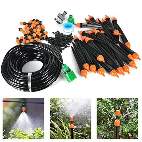 Drip Irrigation Kit- 82FT Irrigation Pipe Irrigation Spray  Complete Irrigation Parts Perfect Irrigation Systems for Flower Bed Patio Garden Greenhouse Plants