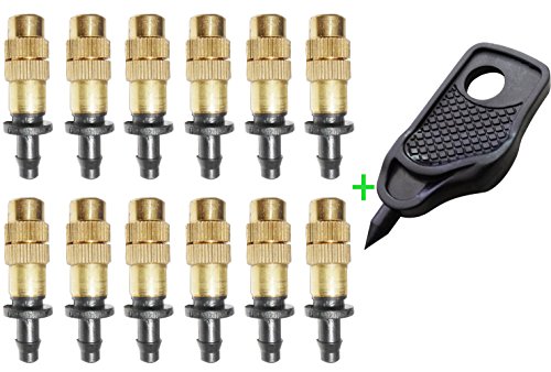Mini Skater 12 set New copper adjustable spray nozzle spray atomization copper capillary effect take 47 factory Adjustable Irrigation Drippers Sprinklers Emitter Drip System on 14 Barb