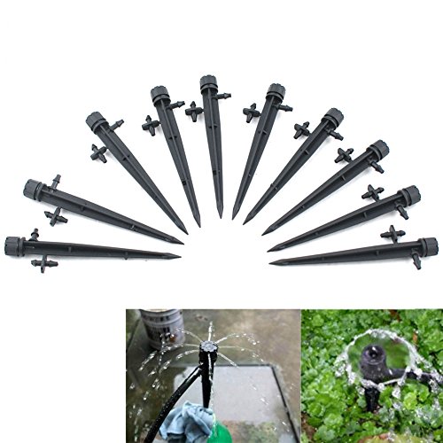 PATTONJIOE 10pcs Amazing Adjustable Water Flow Irrigation Drippers Sprinkler Emitter Drip System