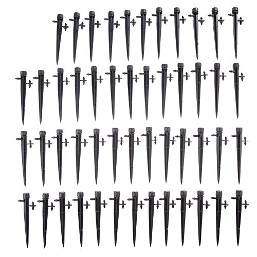 Whitelotous 50x Adjustable Water Flow Irrigation Drippers Sprinkler Emitter Drip System