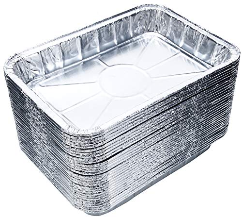 DOBI 30-Pack Weber Grills Compatible Drip Pans Bulk Package Aluminum Foil BBQ Grease Pans 75 x 5