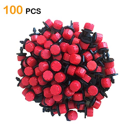 Korty 100pcs 360 Degree Adjustable Irrigation Drippers Sprinklers 14 Inch Emitters Drip for Watering System
