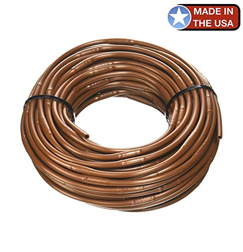 One Stop Outdoor 100 ft Roll - USA Made - 14-Inch x IrrigationHydroponics Dripline with 6-Inch Emitter Spacing Brown 100 Foot Roll