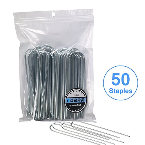 Koram Drip Irrigation Tubing Stakes Galvanized Anti-Rust Hoop for 12-Inch Tubing Hose with Plant Garden Labels Pack of 50