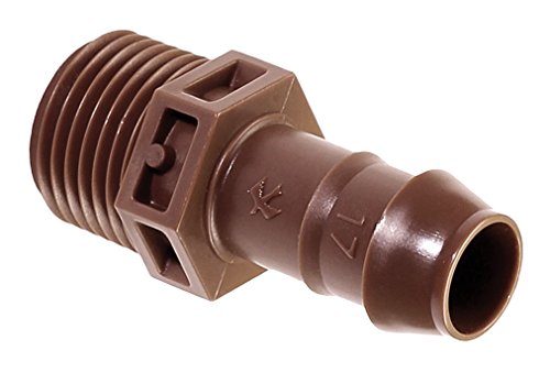 Rain Bird Ba-050mps Pvc Adapter For Drip Irrigation Tubing, 1/2" Male Pipe Thread X 1/2" Barb