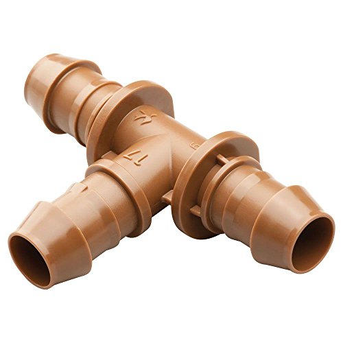 Rain Bird Bt50/4pk Drip Irrigation Universal Barbed Tee Fitting, Fits All 1/2" - 5/8" Tubing, 4-pack