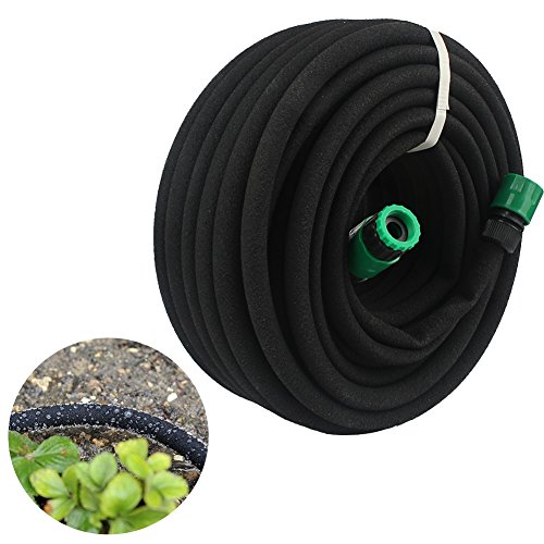 Aerwo 30m98ft Soaker Hose Garden Irrigation Kit Pe Rubber Underground Drip Tape Lawn Porous Water Pipe Watering